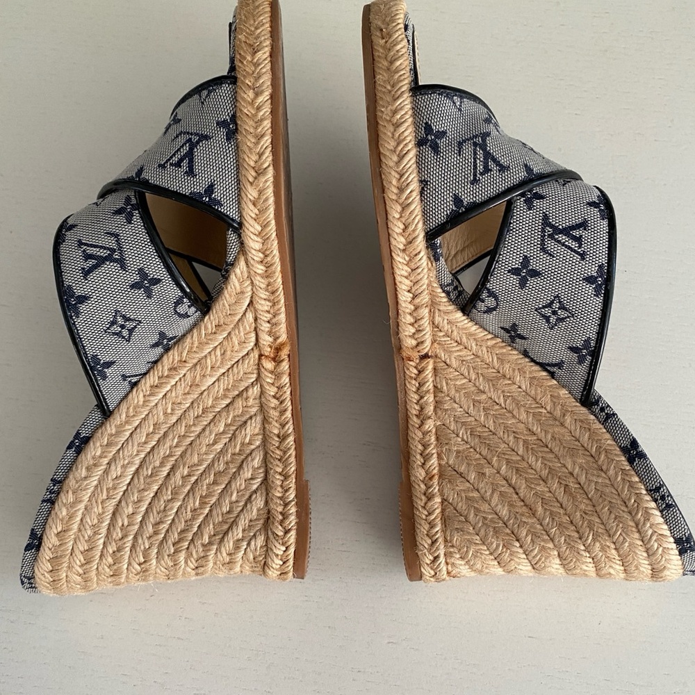 Auth Louis Vuitton Wedge Slides - image 6